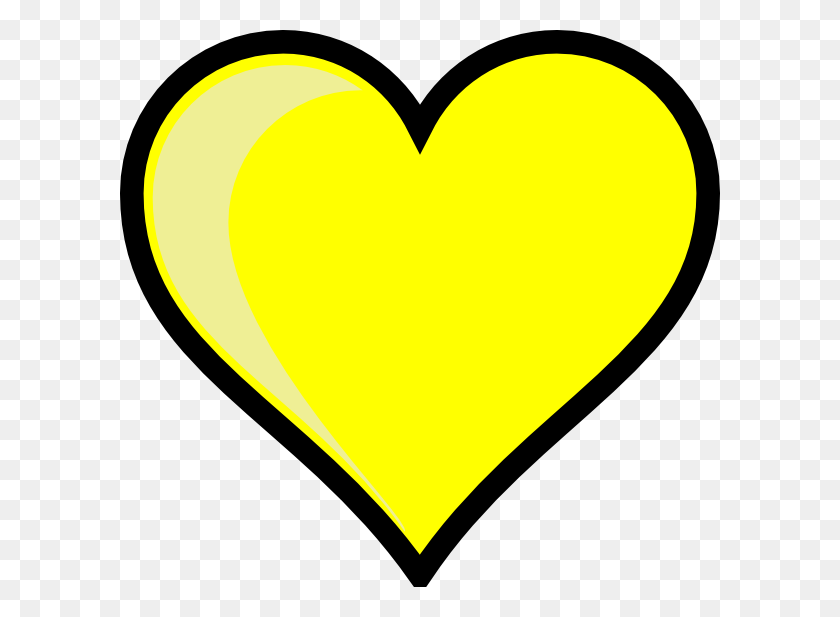 600x557 Желтое Сердце Png Hd - Желтое Сердце Смайлики Png
