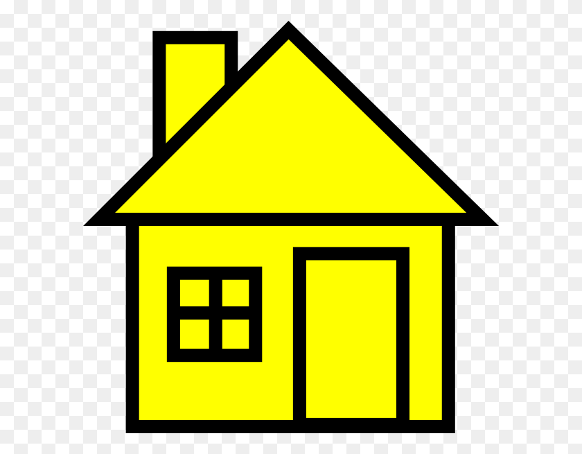 600x595 Yellow House Clip Art - Transparent House Clipart