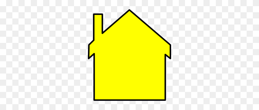 270x299 Yellow House Outline Clip Art - Outline Of House Clipart