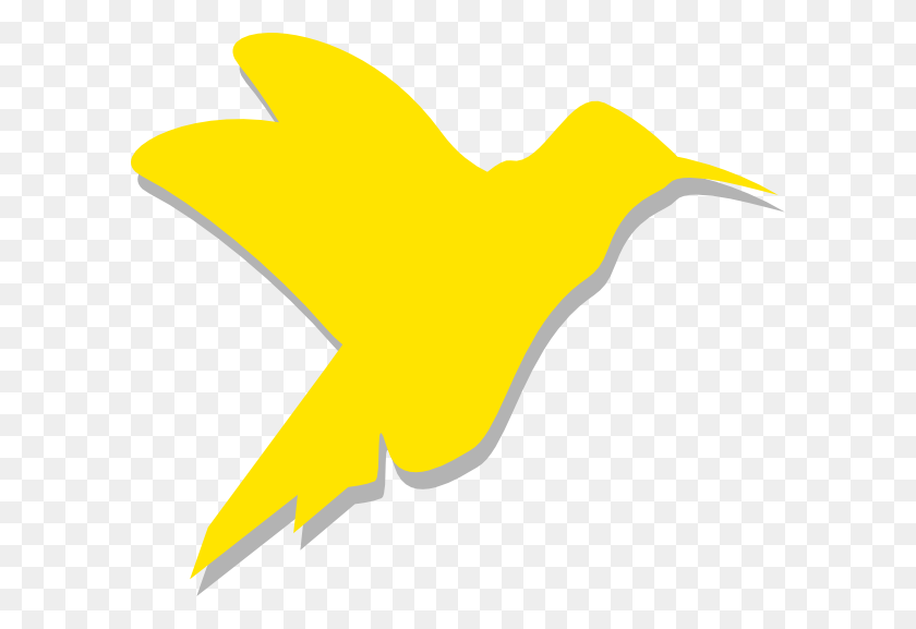 600x517 Silueta De Colibrí Amarillo Png, Imágenes Prediseñadas Para Web - Pájaro Amarillo Clipart