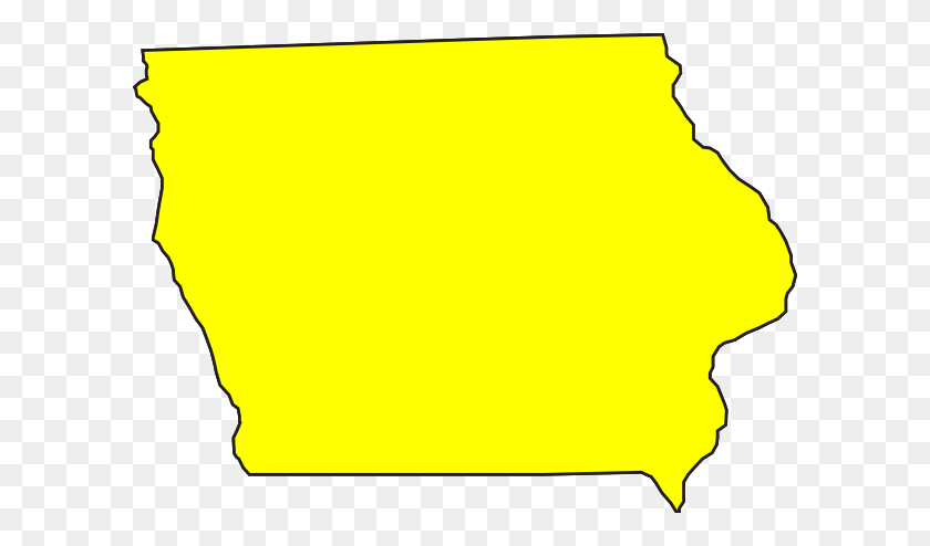600x434 Yellow Iowa Clip Art - Iowa Clipart