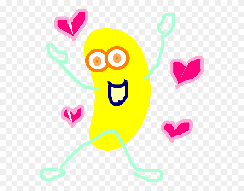 564x596 Yellow Jumping Jelly Bean Clip Art - Jellybeans Clipart