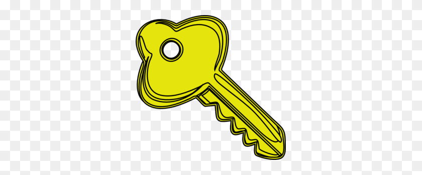 299x288 Желтый Ключ Картинки - Дверной Замок Клипарт