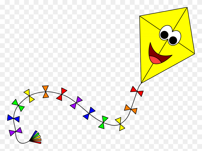 2400x1751 Yellow Kite With Face Icons Png - Kite PNG