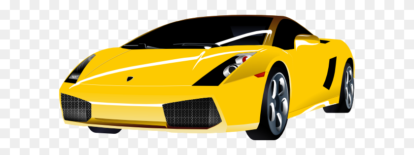 600x254 Yellow Lamborghini Clip Art - Yellow Car Clipart