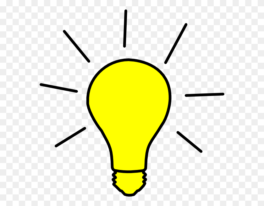 588x597 Yellow Light Bulb Clip Art - Yellow Light Clipart