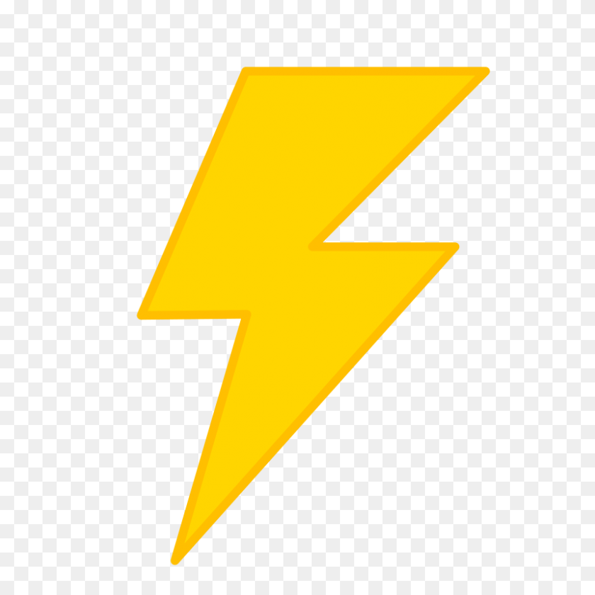 800x800 Yellow Lightning Bolt Clipart - Bolt PNG