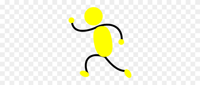 264x298 Yellow Man Running Left Clip Art - Person Running Clipart