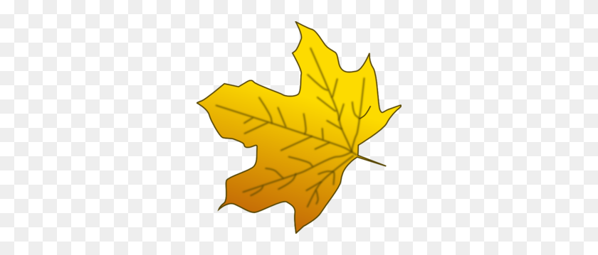 288x299 Yellow Maple Leaf Clip Art - Yellow Leaf Clipart