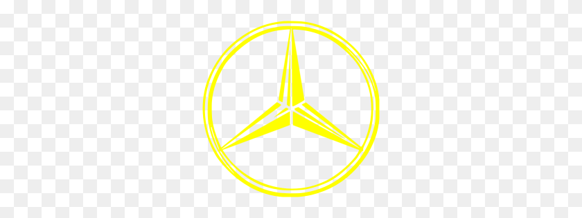 256x256 Yellow Mercedes Benz Icon - Mercedes Logo PNG
