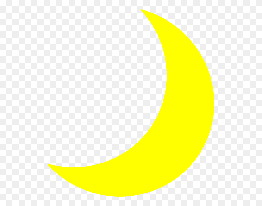 534x599 Желтая Луна Картинки - Половина Луны Клипарт