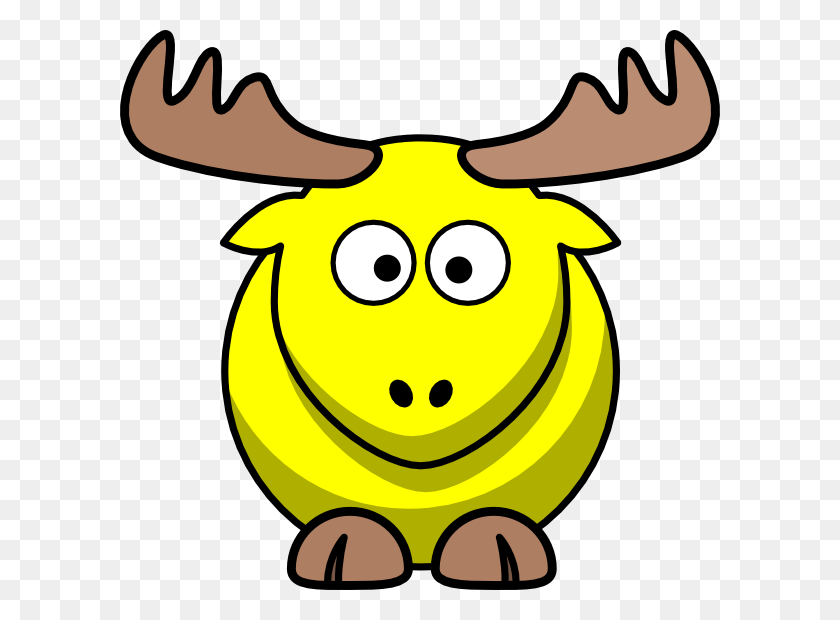 600x560 Yellow Moose Cartoon Clip Arts Download - Moose Clipart Black And White
