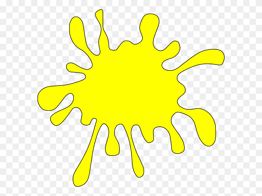 600x568 Yellow Paint Splash Png, Yellow Paint Splat Clip Art - Paint Splatter PNG Transparent