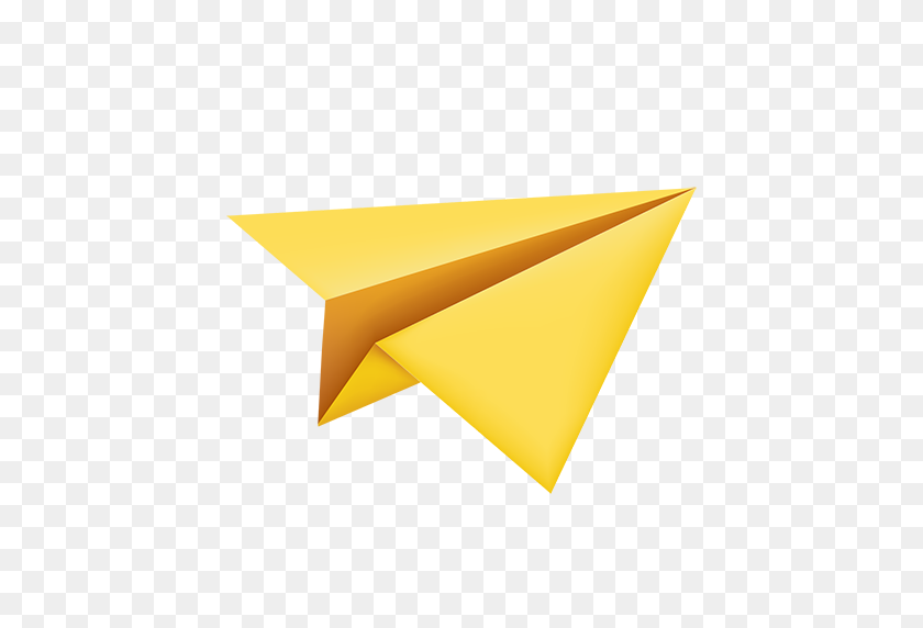 512x512 Yellow Paper Plane Png Image - Paper Plane PNG