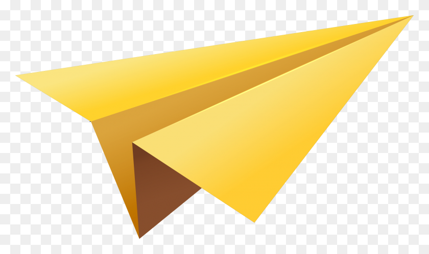 2010x1129 Yellow Paper Plane Png Image - Paper PNG
