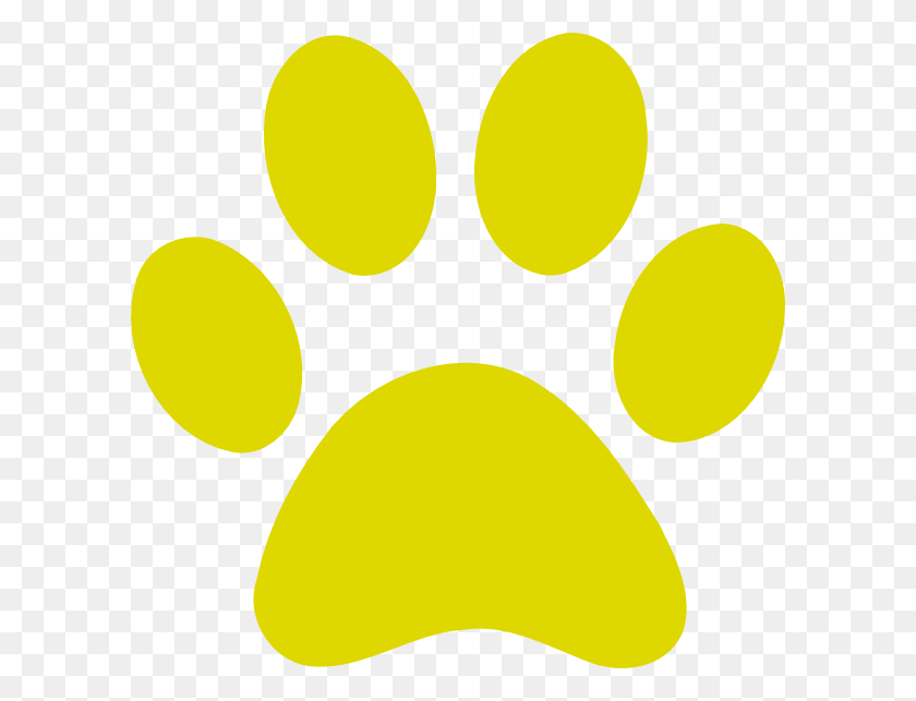 600x583 Yellow Paw Print Clipart Clip Art Images - Paw Print PNG