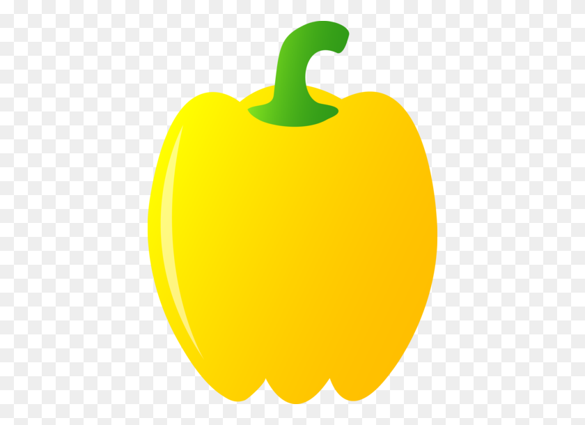 416x550 Yellow Pepper Clipart - Yellow Apple Clipart
