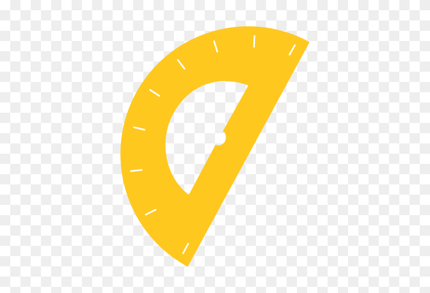 512x512 Yellow Protractor Icon - Protractor PNG