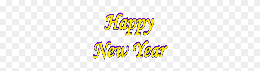 250x170 Yellow Purple Happy New Year Shadow Bordered Clip Art Uv Associates - Text Clipart