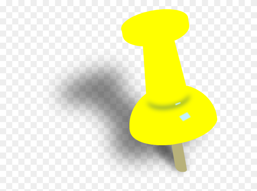 600x566 Yellow Push Pin Clip Art - Push Pin Clipart