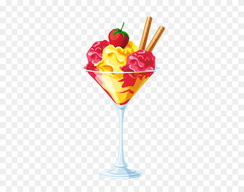 370x600 Yellow Red Ice Cream Sundae Transparent Picture Party Cakes - Cake And Ice Cream Clipart