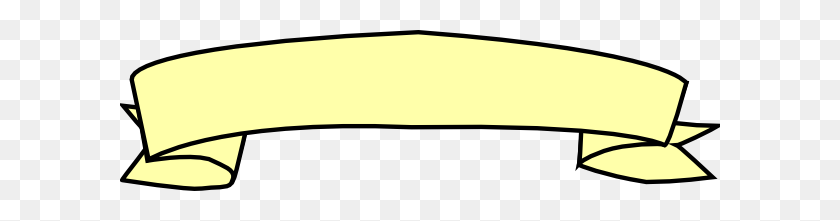600x161 Yellow Ribbon Banner Clip Art - Yellow Banner PNG