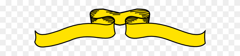 600x137 Yellow Ribbon Clip Art Free Vector - Yellow Ribbon Clipart