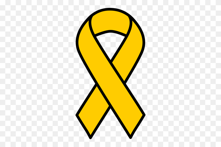 266x500 Yellow Ribbon Symbol - Yellow Ribbon Clipart