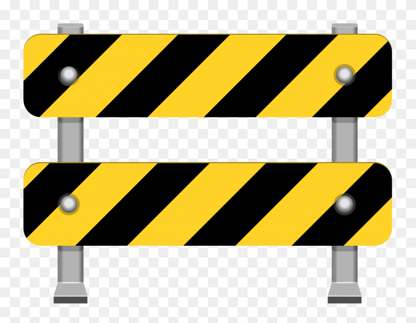 4185x3178 Yellow Road Barricade Png Clip Art - Road Clipart