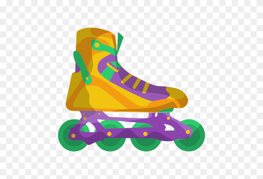 512x512 Yellow Roller Skate Shoe - Roller Skate PNG