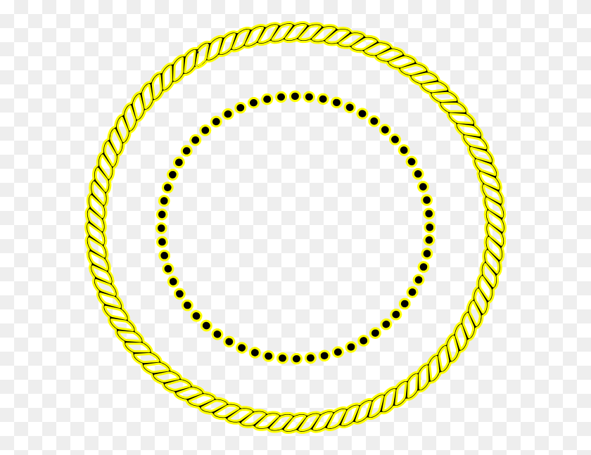 600x587 Yellow Rope Border Clip Art - Rope Clipart PNG