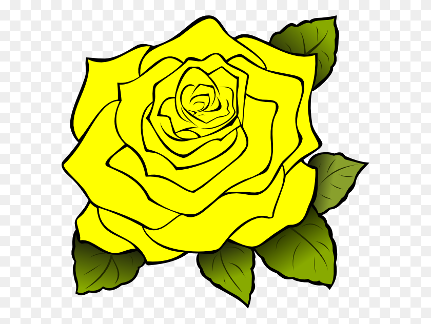 600x572 Желтая Роза Границы Панда Бесплатные Изображения Изображения - Роза Границы Png