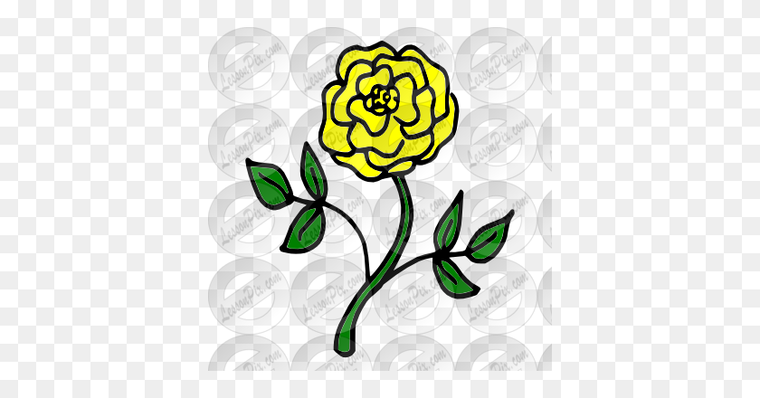 380x380 Желтая Роза Для Использования В Классной Терапии - Желтая Роза Клипарт