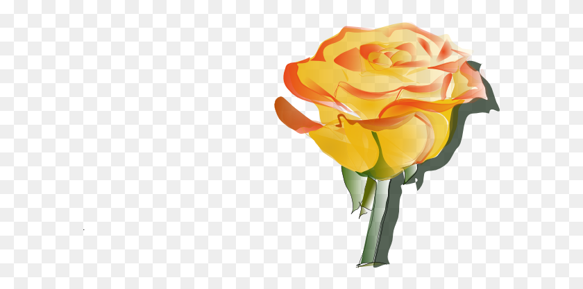 600x357 Yellow Rose Png, Clip Art For Web - Rose Clipart