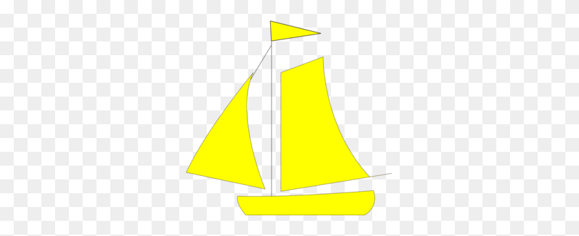 299x282 Yellow Sail Boat Clip Art - Boat Clipart
