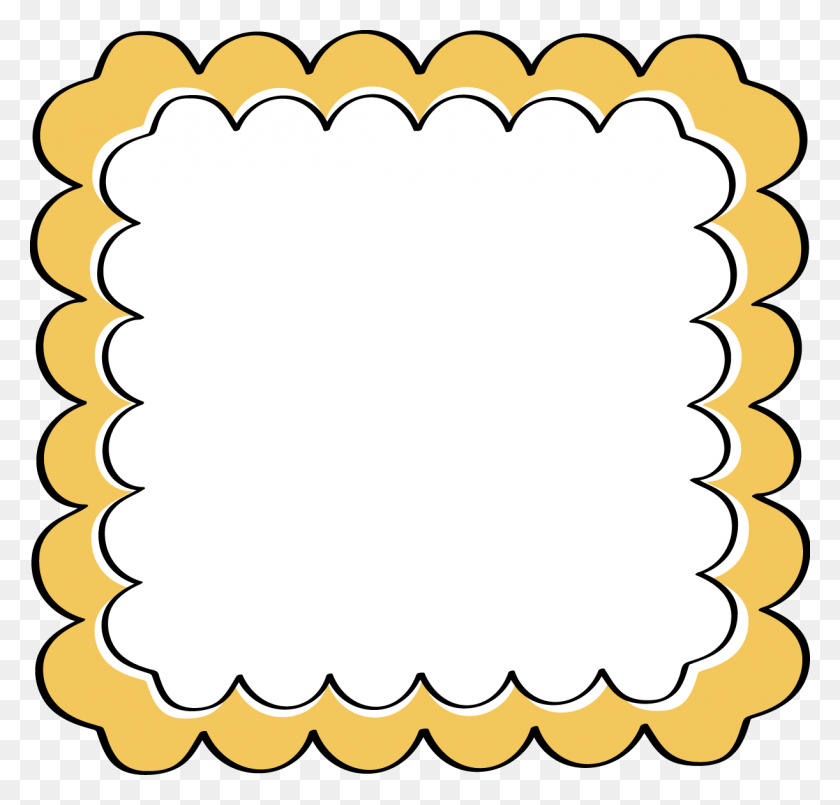 1222x1168 Yellow Scalloped Frame - Fall Frame Clipart