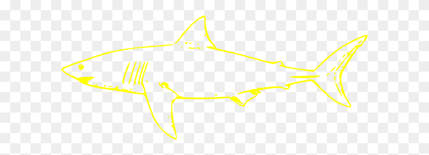 600x243 Yellow Shark Clip Art - Shark Clipart Transparent