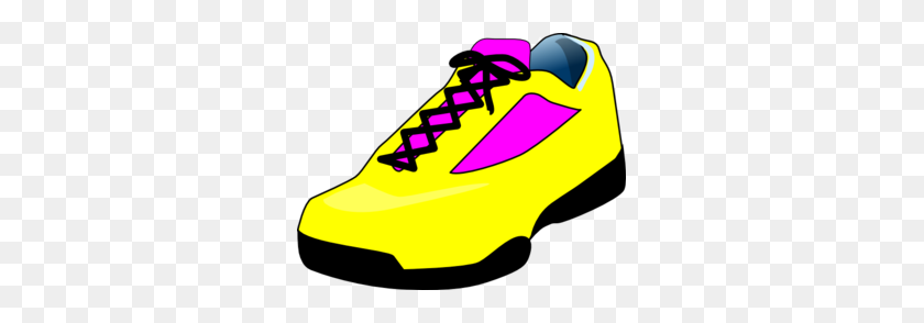 299x234 Yellow Shoe Clip Art - Shoes Walking Clipart