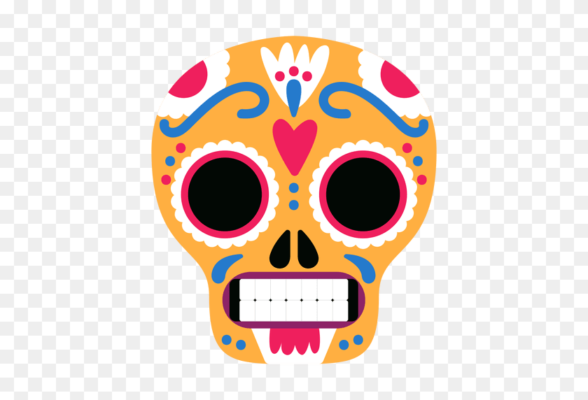 512x512 Yellow Skulls Mexico - Cráneo Png Transparente