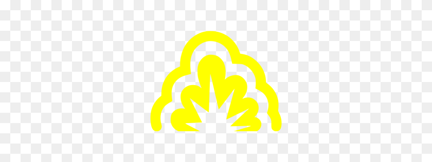 256x256 Значок Желтый Взрыв Дыма - Желтый Дым Png