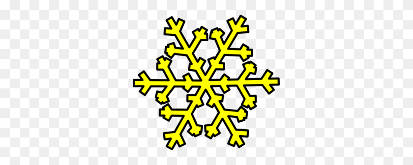 299x276 Yellow Snowflake Clip Art - Snowflake Clipart PNG