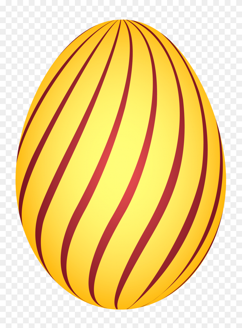 2150x2966 Huevo De Pascua Con Rayas Amarillas Png Galería De Clipairt - Huevo Png