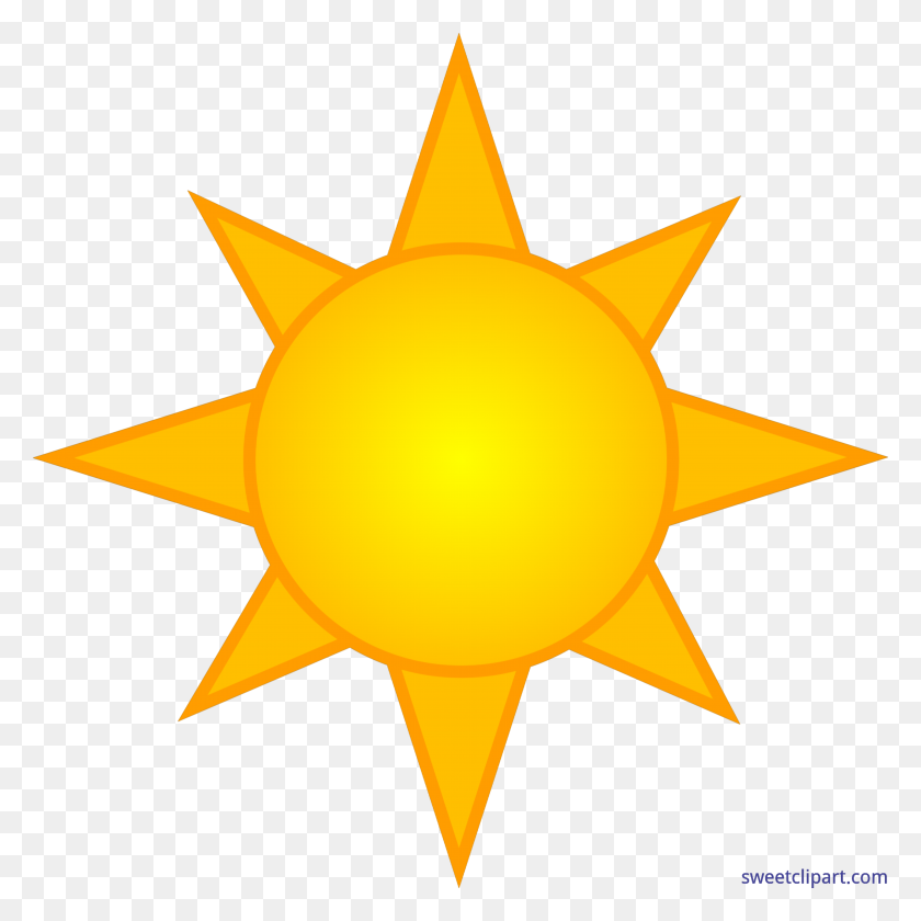 5789x5793 Желтое Солнце Символ Картинки - Объекты Клипарт