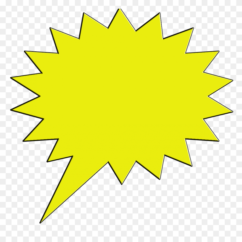1000x1000 Yellow Text Bubble Left Transparent Background - Yellow Background PNG