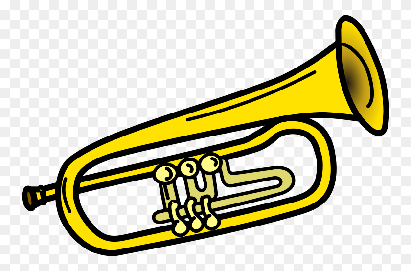 752x494 Yellow Trombone Cliparts - French Horn Clipart