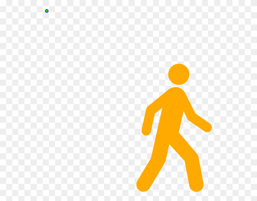 546x596 Желтый Идущий Человек Картинки - Идущий По Линии Клипарт
