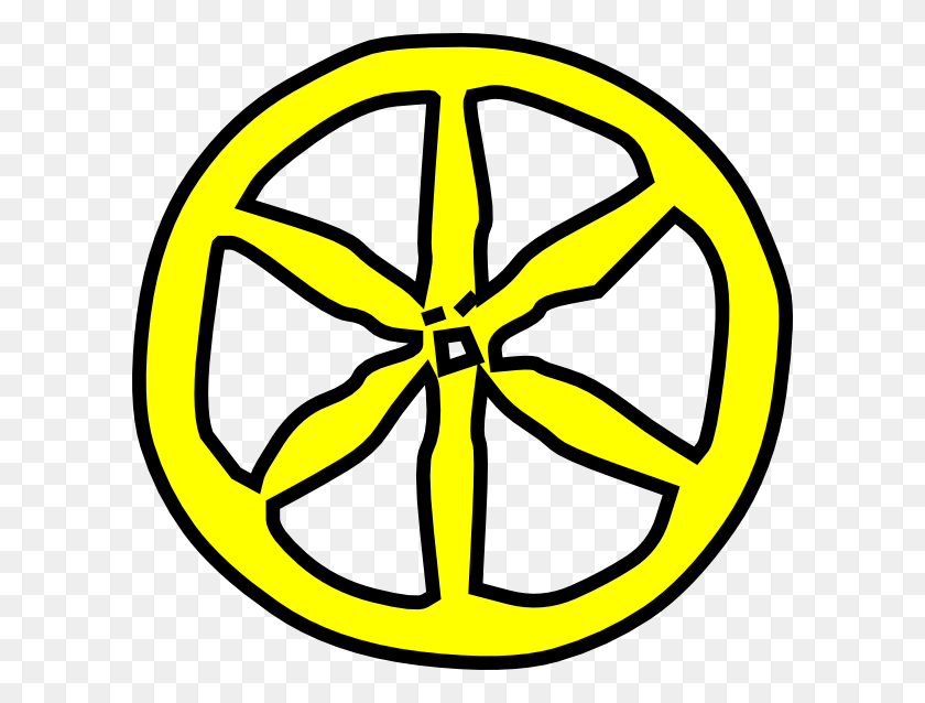 600x578 Yellow Wheel Clip Art - Wheel Clipart