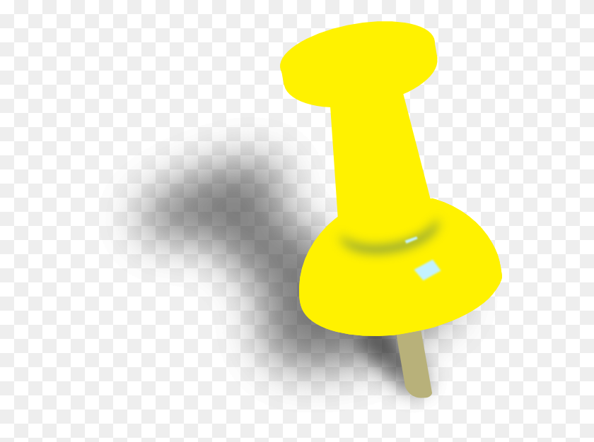 600x566 Yellowish Orange Push Pin Clip Art - Pin Clipart