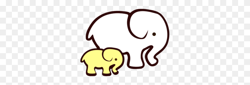 299x228 Yellowwhite Elefante Mamá Bebé Imágenes Prediseñadas - Imágenes Prediseñadas De Orejas De Elefante