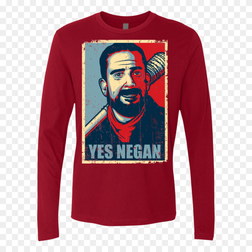 1155x1155 Yes Negan Men's Premium Long Sleeve Pop Up Tee - Negan PNG